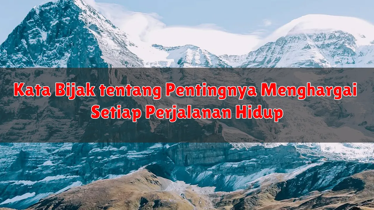 Kata Bijak tentang Pentingnya Menghargai Setiap Perjalanan Hidup