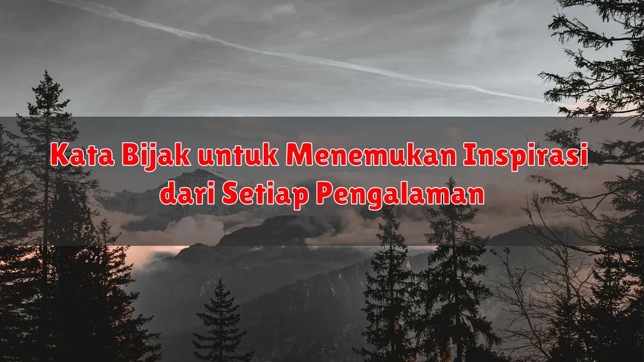 Kata Bijak untuk Menemukan Inspirasi dari Setiap Pengalaman