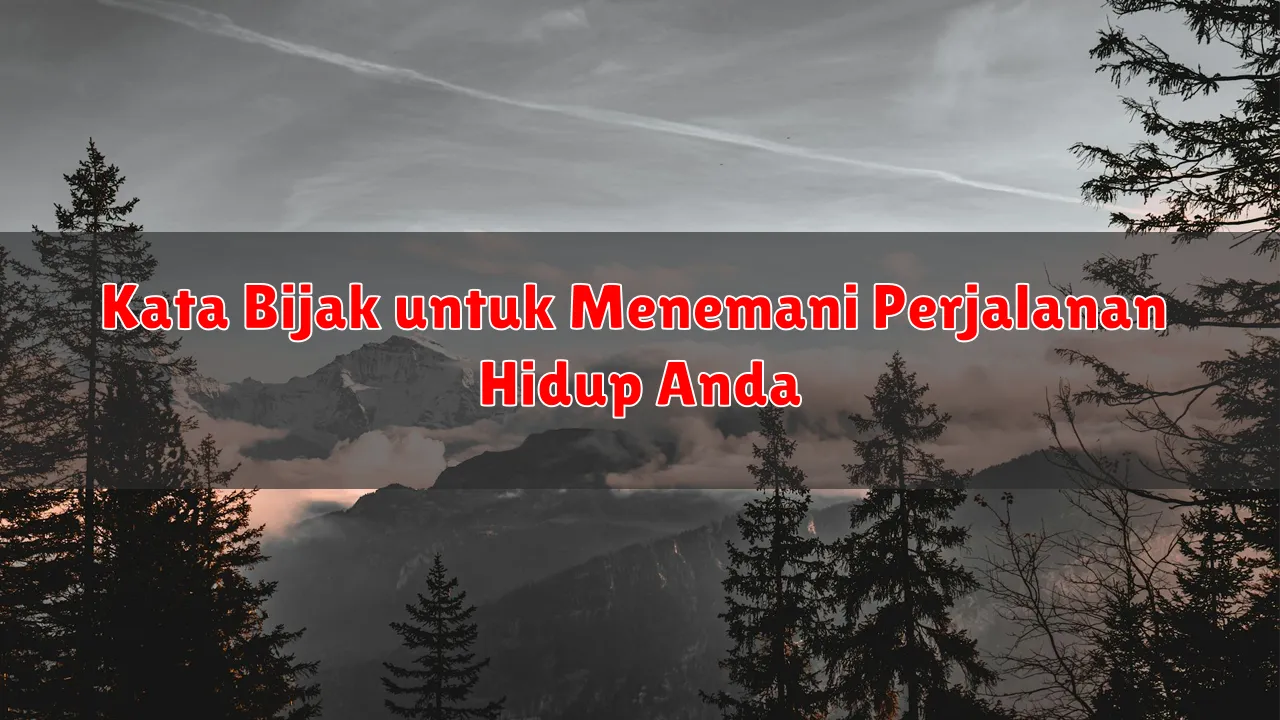 Kata Bijak untuk Menemani Perjalanan Hidup Anda