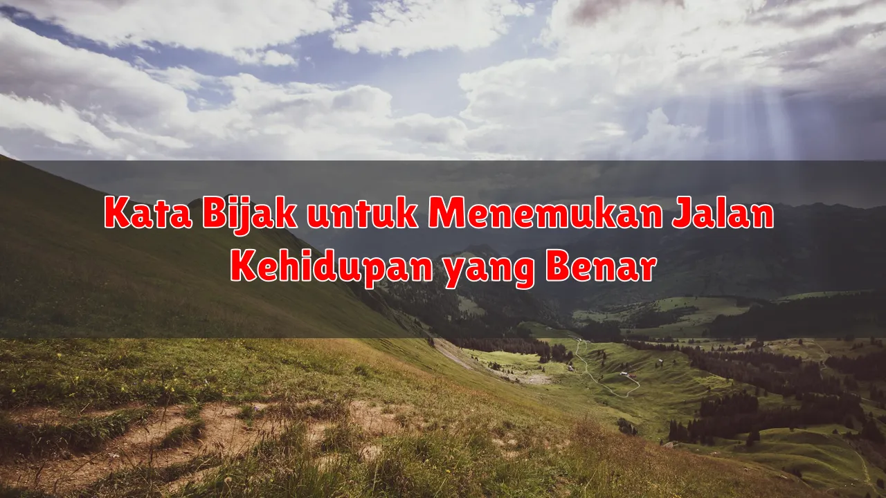 Kata Bijak untuk Menemukan Jalan Kehidupan yang Benar